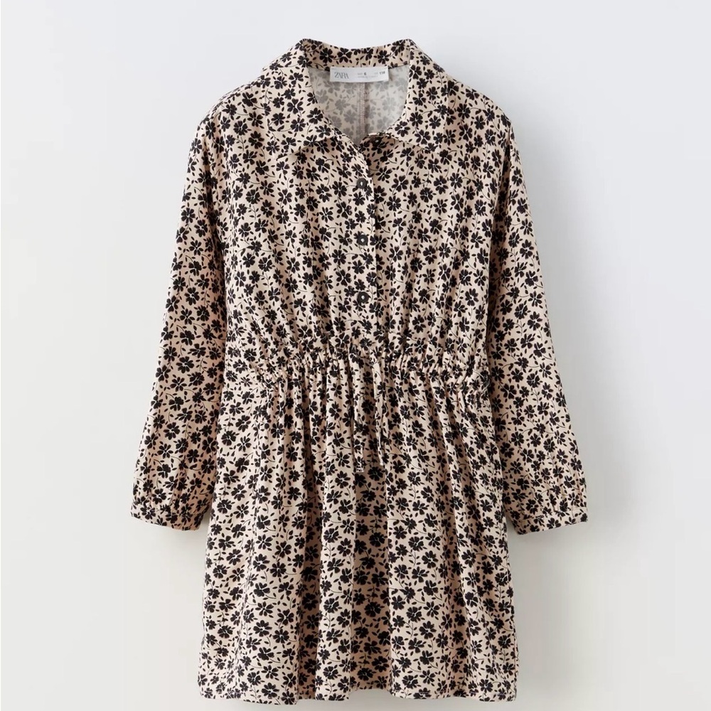Zara Kids Floral Dress - Black and Cream